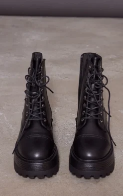 Prettylittlething Black Lace Up Chunky Sole Combat Boots Black -Pretty Soles Shop 055cfddc39f6045d26b741a3dbbf9b10776ad5ca cnf5427 4