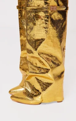 Prettylittlething Gold Metallic Pu Fold Over Knee Block Heeled Boots Gold 6 Prettylittlething Gold Metallic Pu Fold Over Knee Block Heeled Boots Gold -Pretty Soles Shop 0f7b4c4401cf5cc36ff7f9f6f19241e008534f79 cnh2052 3