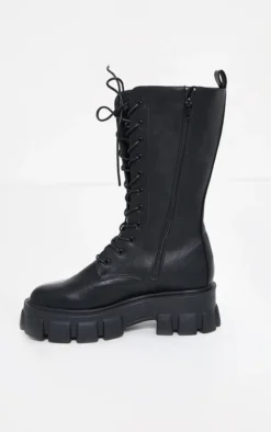 Prettylittlething Black Extreme Chunky Sole Calf High Biker Boots Black -Pretty Soles Shop 137cda872ca0fac65ae87be40793078196885ab5 cmm8086 4