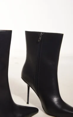 Prettylittlething Black Pu Point Toe Mid Heeled Ankle Boots Black -Pretty Soles Shop 13ccbe378362f26a7281116fecee75a55a1a12d3 cnf1434 4