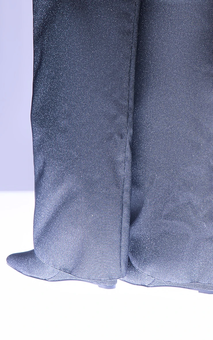 Prettylittlething Gunmetal Diamante Point Toe Fold Over Knee High Wedged Calf High Boots Gunmetal 5 Prettylittlething Gunmetal Diamante Point Toe Fold Over Knee High Wedged Calf High Boots Gunmetal - Image 5