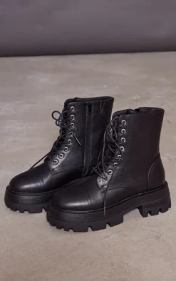 Prettylittlething Black Lace Up Chunky Sole Combat Boots Black -Pretty Soles Shop 2472735aab122d0f83ddf8cffcdff3347c7eb707 cnf5427 3
