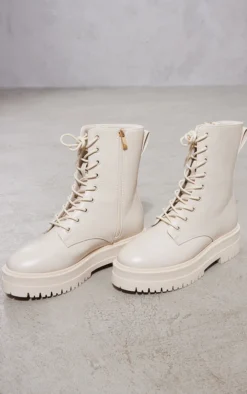 Prettylittlething Cream Lace Up Chunky Boots Cream -Pretty Soles Shop 3a81320fc721fd80ef1100664c6b852aae8b4c7f cmz7875 3