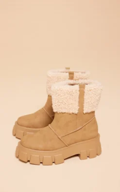 Prettylittlething Camel Wide Fit Faux Suede Shearling Chunky Platform Ankle Boots Camel 6 Prettylittlething Camel Wide Fit Faux Suede Shearling Chunky Platform Ankle Boots Camel -Pretty Soles Shop 4a2fd2ed82807b6b50134b5818c663bd430c4b11 cnf9083 3