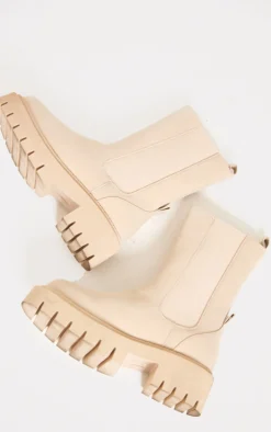 Prettylittlething Cream Wide Fit Faux Suede Ribbed Chunky Sole Chelsea Ankle Boots Cream -Pretty Soles Shop 4edbea173afeff5268fd6ec89024b379234edab0 cnf5433 4