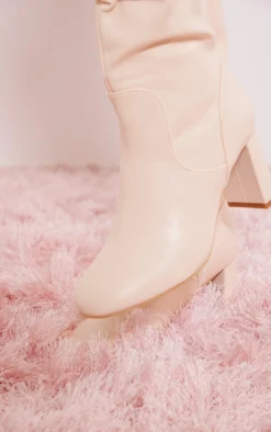 Prettylittlething Cream Pu Round Toe Stitch Detail High Block Heeled Knee Boots Cream -Pretty Soles Shop 5b68198c1108a89823ca084933a8c607369862fb cmy7886 3