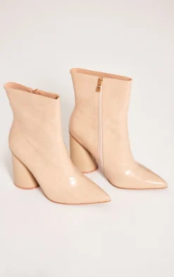 Prettylittlething Cream Wide Fit PU Croc Point Toe Round Block Heeled Ankle Boots Cream 6 Prettylittlething Cream Wide Fit PU Croc Point Toe Round Block Heeled Ankle Boots Cream -Pretty Soles Shop 669cd9ab44c40723f70cbadad9fc43e7ea38bb9d cnf5441 3