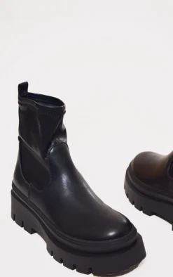 Prettylittlething Black PU Round Toe Chunky Platform Sock Ankle Boots Black 7 Prettylittlething Black PU Round Toe Chunky Platform Sock Ankle Boots Black -Pretty Soles Shop 6f4ca8d5ef4c60d4cd529173862479ce0a3164f5 cnf9004 4