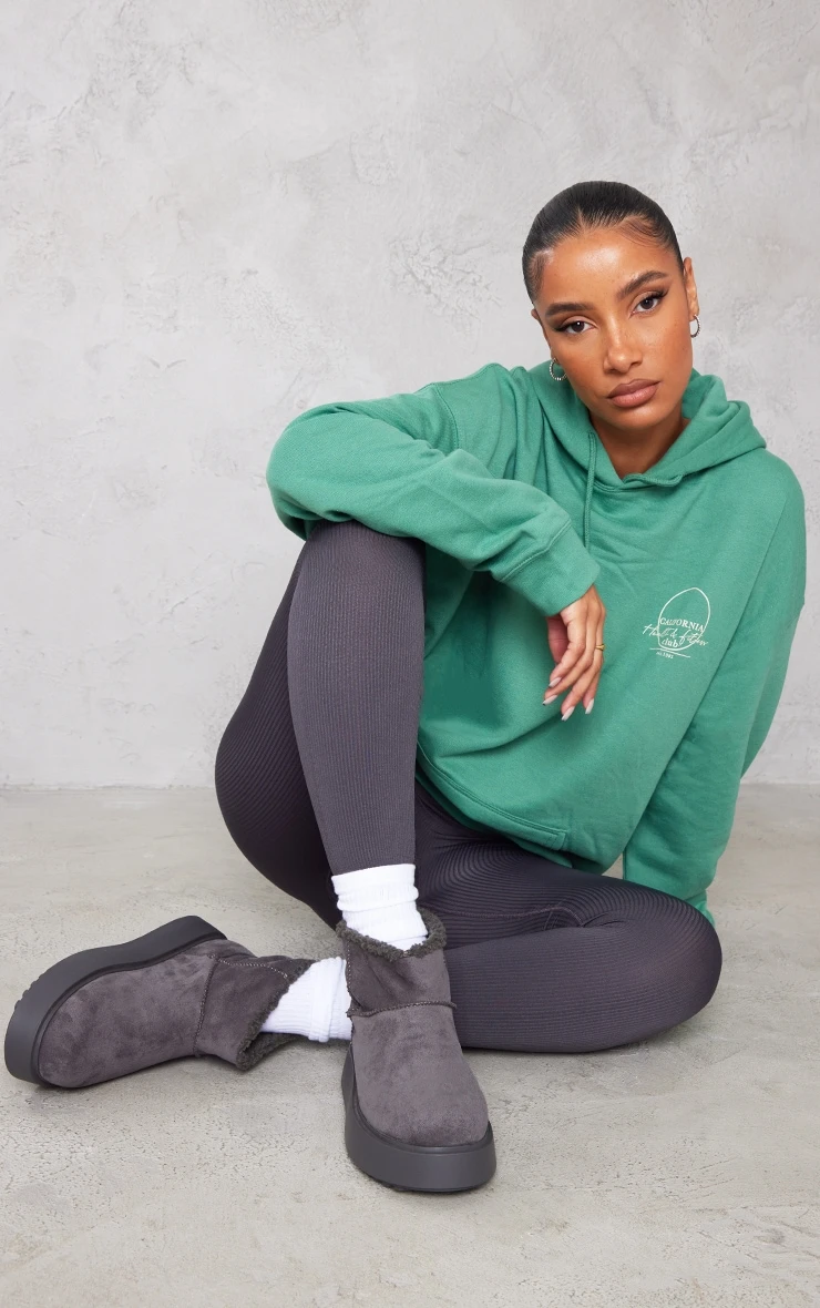 Prettylittlething Grey Faux Suede Round Toe Thick Flat Sole Ankle Boots Grey 1 Prettylittlething Grey Faux Suede Round Toe Thick Flat Sole Ankle Boots Grey