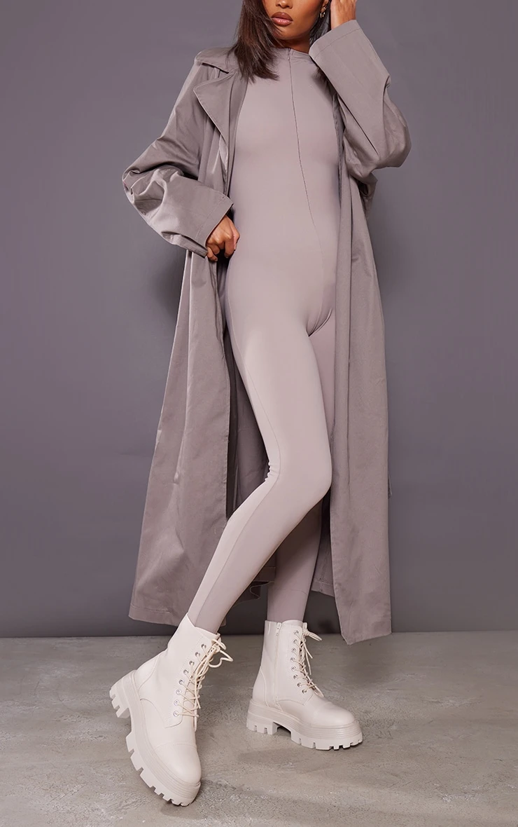 Prettylittlething Cream Lace Up Chunky Sole Combat Boots Cream 3 Prettylittlething Cream Lace Up Chunky Sole Combat Boots Cream - Image 3