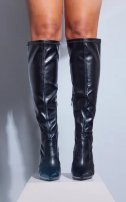 Prettylittlething Black Pu Point Toe Stiletto Over The Knee Heeled Boots Black -Pretty Soles Shop 7428ef1d80feb7f3b3de914ee5d6fd5eba9e936b cmz7733 3