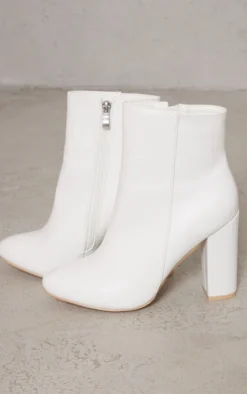 Prettylittlething White Behati Faux Leather Ankle Boots White -Pretty Soles Shop 7c32a079c48c7511c26a63479b48557fd2d571ae CNG3839 3