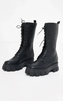 Prettylittlething Black Extreme Chunky Sole Calf High Biker Boots Black -Pretty Soles Shop 851a596a8f2c0a7ec453714f39be98eaa5f5f870 cmm8086 3