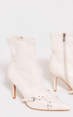 Prettylittlething Cream Wide Fit Faux Leather Point Toe Buckle Detail Tab Ankle Heeled Boots Cream -Pretty Soles Shop 8debb1926da1952a7ccb15c4e26e8fc863a1b4ff cnh0086 3