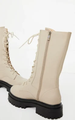 Prettylittlething Cream Calf High Lace Up Chunky Biker Boots Cream -Pretty Soles Shop 9ea074797378267caf0bd62945561ab8fe731df4 cmm8119 4