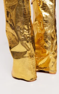 Prettylittlething Gold Metallic Pu Fold Over Knee Block Heeled Boots Gold 7 Prettylittlething Gold Metallic Pu Fold Over Knee Block Heeled Boots Gold -Pretty Soles Shop 9f7ef1ec75fc970a7d71ef9ccac7a5c4c58874f1 cnh2052 4