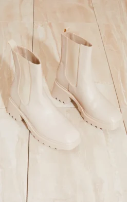 Prettylittlething Cream Matte PU Chelsea Heeled Ankle Boots Cream -Pretty Soles Shop a547352f07efe2c2b0ce0bf8f92e41263f77e340 cmu0951 4