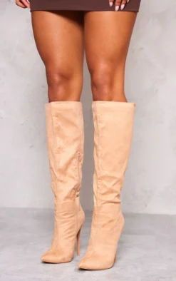 Prettylittlething Sand Emmi Faux Suede Knee Boots Sand -Pretty Soles Shop ae0b3ce56fd994ec34453695769359ef6d2cc3d7 cmy7897 3
