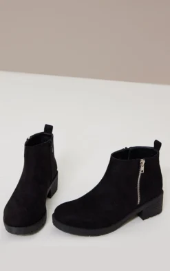 Prettylittlething Black Faux Suede Zip Ankle Boots Black -Pretty Soles Shop aef312ec81ddf8b91bd21a385cd412ce224926f3 cms9082 3