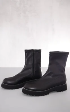 Prettylittlething Black Faux Leather Round Diamante Chunky Ankle Sock Boots Black 6 Prettylittlething Black Faux Leather Round Diamante Chunky Ankle Sock Boots Black -Pretty Soles Shop b387f91fc655c5f15e0af20224b8b9998933fa54 cnf9102 3