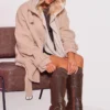 Prettylittlething Brown PU Distressed Square Toe Buckle Block Heeled Knee High Boots Brown
