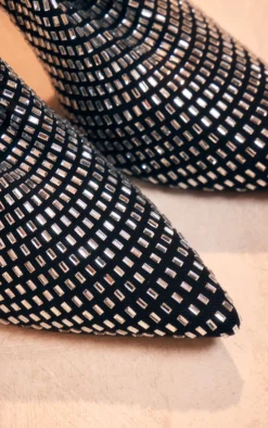 Prettylittlething Black Mesh Point Toe Diamante High Heeled Sock Ankle Boots Black -Pretty Soles Shop ca9bafc40e5f25eba7838155b88868dada18e2b1 cnf9095 4