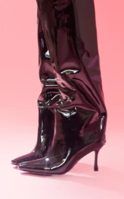 Prettylittlething Black Patent PU Point Toe Knee High Heeled Boots Black -Pretty Soles Shop d6f8449f66176fd0c708836812fe6a0d0603ea90 cng0939 4