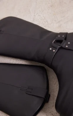 Prettylittlething Black Cleated Sole Buckle Ring Detail Mid Calf Boots Black -Pretty Soles Shop d8fdcb38d5e127c229f6f1daf8845a97c0794813 cnf0033 4