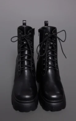 Prettylittlething Black Pu Round Toe Lace Up Block Heel Platform Ankle Boots Black -Pretty Soles Shop e2a280ce66cc097223301f7fb2ff54246b3424d7 cng9975 3