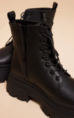 Prettylittlething Black Wide Fit Pu Leather Chunky Platform Lace Up Ankle Boots Black 7 Prettylittlething Black Wide Fit Pu Leather Chunky Platform Lace Up Ankle Boots Black -Pretty Soles Shop ed01bcc1bd67c36170d47d8b0fcd02e2780fe6d8 cng4144 4