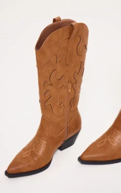 Prettylittlething Brown Pu Point Toe Burnished Low Block Heel Western Boots Brown 7 Prettylittlething Brown Pu Point Toe Burnished Low Block Heel Western Boots Brown -Pretty Soles Shop edca1c8b90655ce257cc058dc7c799846b5da74f cng7153 4