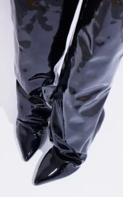 Prettylittlething Black Wide Fit Patent PU Extreme Point Over The Knee Ruched Boots Black 7 Prettylittlething Black Wide Fit Patent PU Extreme Point Over The Knee Ruched Boots Black -Pretty Soles Shop f4307e69c39c9c23e42224b6e20f6650b8bfbf7b cnf9024 4