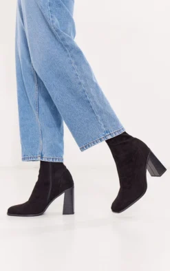 Prettylittlething Black Wide Fit Faux Suede Block Heeled Sock Ankle Boots Black 5 Prettylittlething Black Wide Fit Faux Suede Block Heeled Sock Ankle Boots Black -Pretty Soles Shop f53b6de3cda96171a5582baf0d5771357384d0f4 cnf9108 2