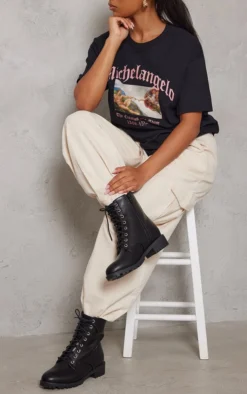 Prettylittlething Black Basic PU Biker Boots Black